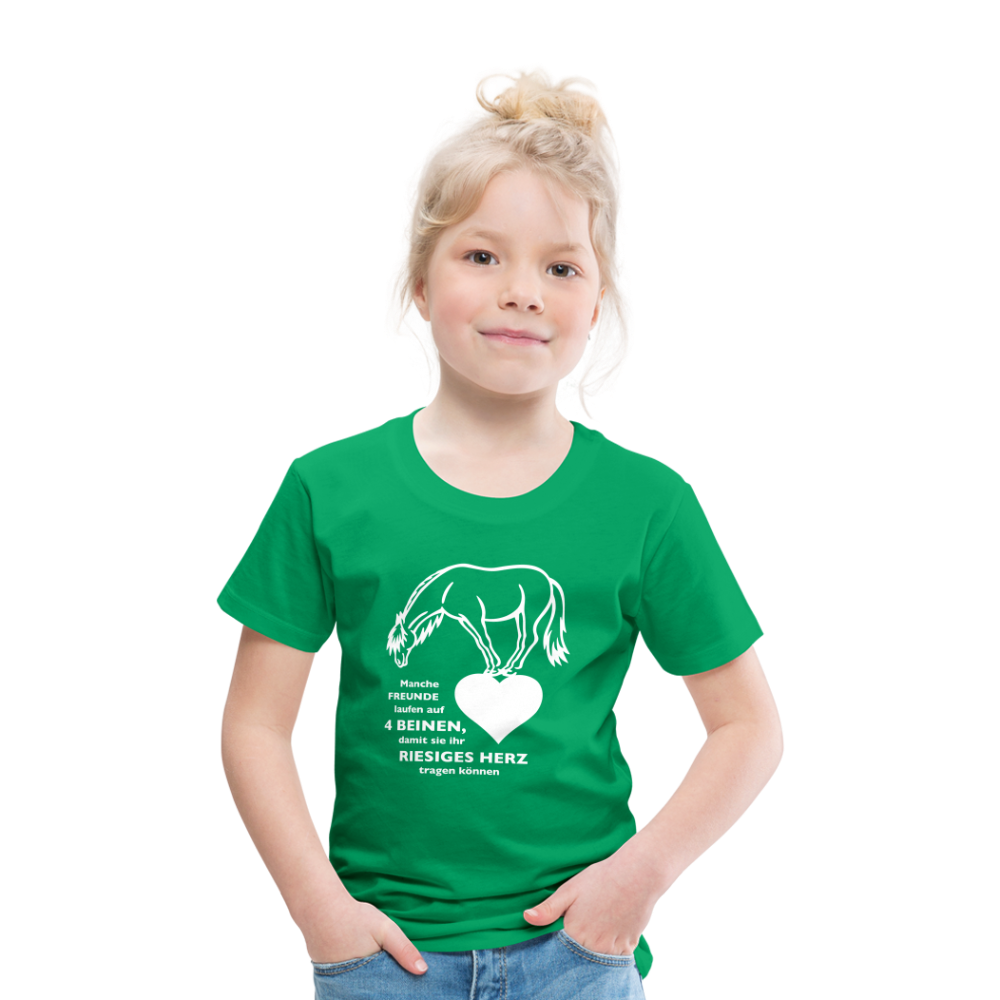 "Freund mit riesigem Herz" Grafik-Stil - Kinder T-Shirt - Kelly Green