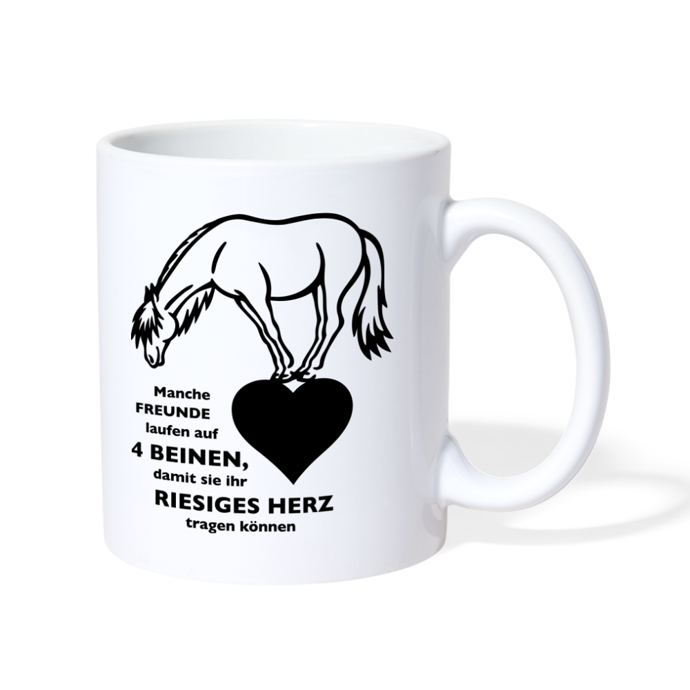 "Freund mit riesigem Herz" Grafik-Stil - Tasse weiß - weiß