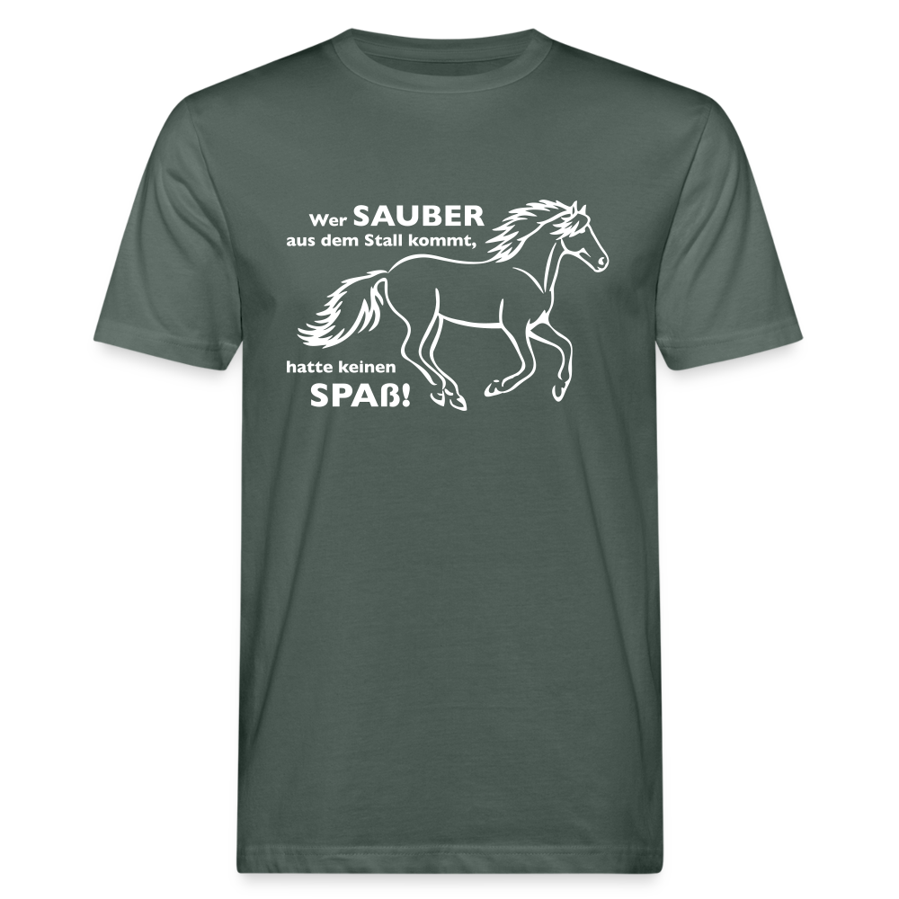 "Dreckspatz" Grafik-Stil - Männer Bio-T-Shirt - Graugrün