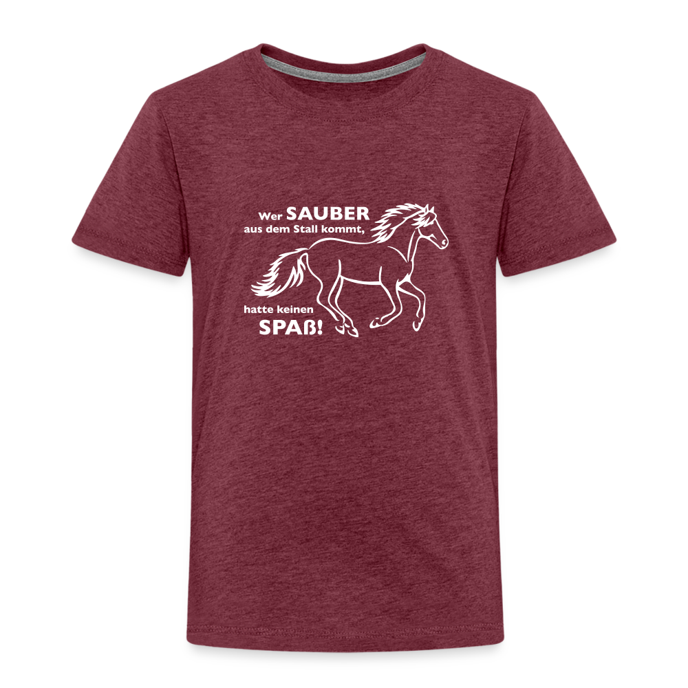 "Dreckspatz" Grafik-Stil - Kinder T-Shirt - Bordeauxrot meliert