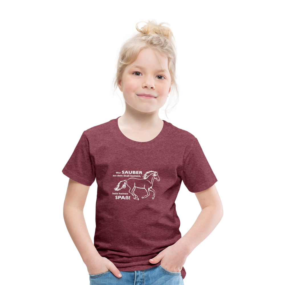 "Dreckspatz" Grafik-Stil - Kinder T-Shirt - Bordeauxrot meliert