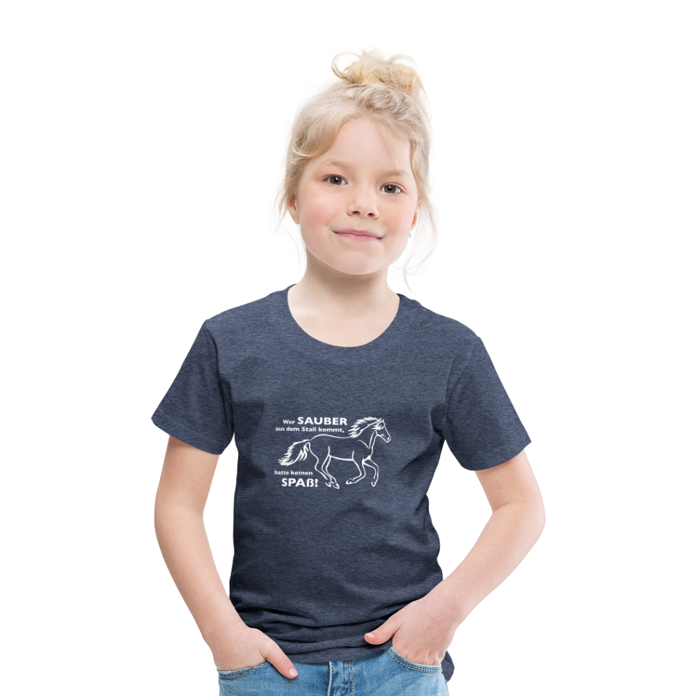 "Dreckspatz" Grafik-Stil - Kinder T-Shirt - Blau meliert