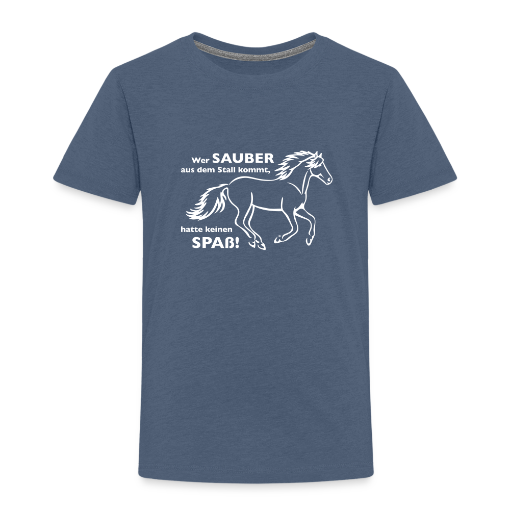 "Dreckspatz" Grafik-Stil - Kinder T-Shirt - Blau meliert