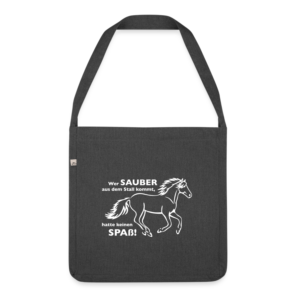 "Dreckspatz" Grafik-Stil - Schultertasche - Schwarz meliert