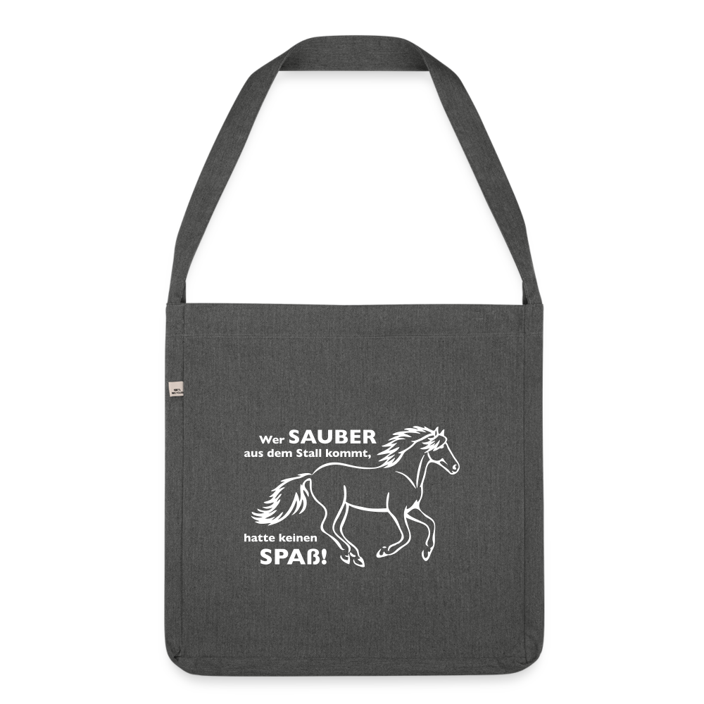 "Dreckspatz" Grafik-Stil - Schultertasche - Dunkelgrau meliert