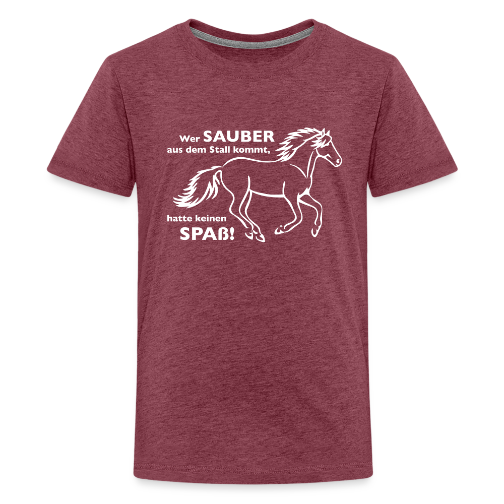 "Dreckspatz" Grafik-Stil - Teenager T-Shirt - Bordeauxrot meliert