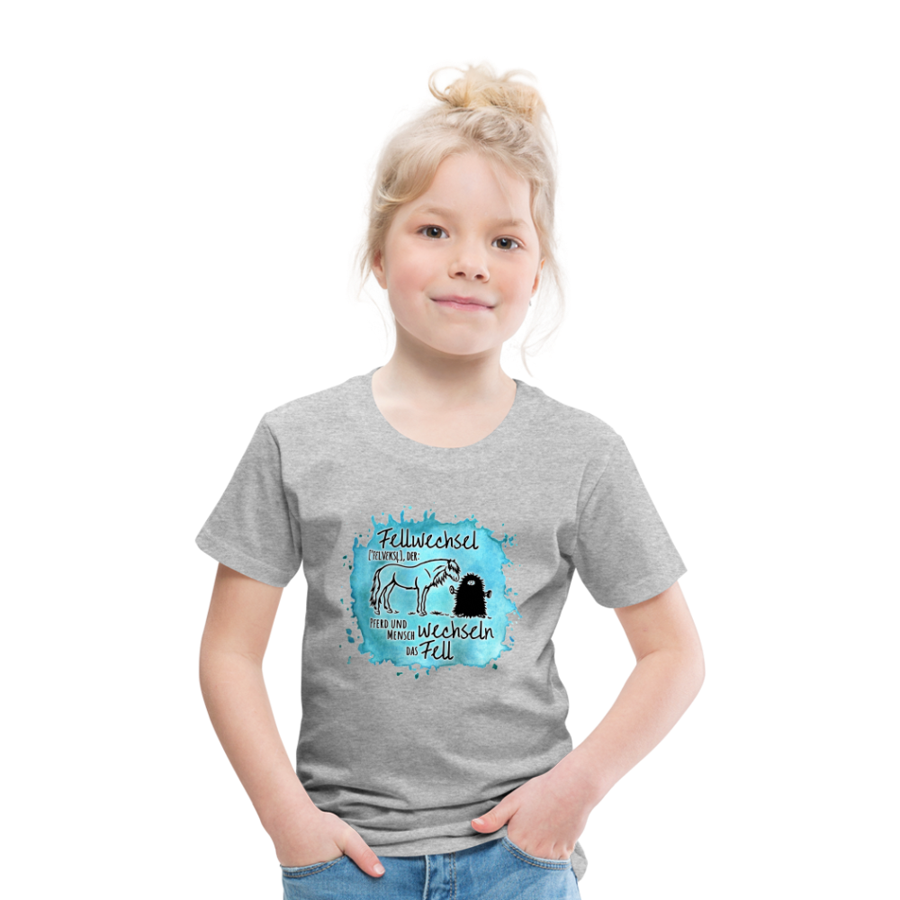 Definition „Fellwechsel" Aquarell-Stil - Kinder T-Shirt - Grau meliert