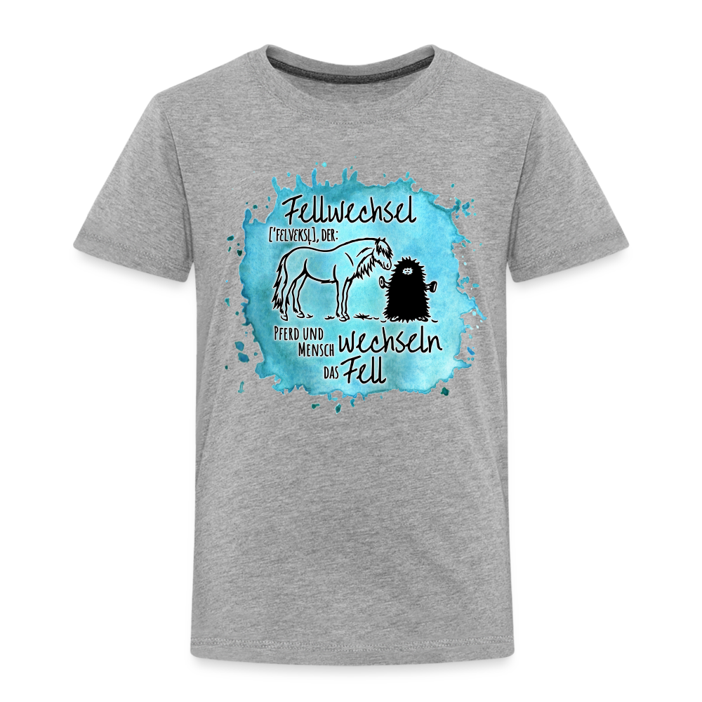 Definition „Fellwechsel" Aquarell-Stil - Kinder T-Shirt - Grau meliert
