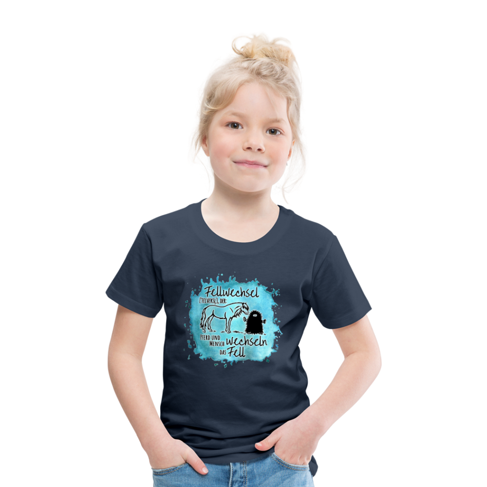 Definition „Fellwechsel" Aquarell-Stil - Kinder T-Shirt - Navy