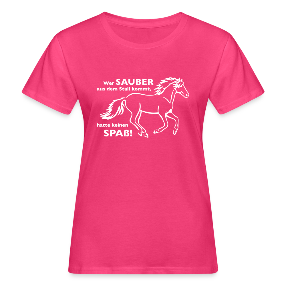 "Dreckspatz" Grafik-Stil - Frauen Bio-T-Shirt - Neon Pink