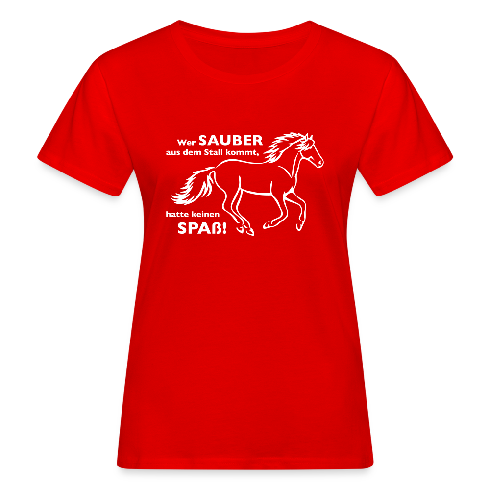 "Dreckspatz" Grafik-Stil - Frauen Bio-T-Shirt - Rot