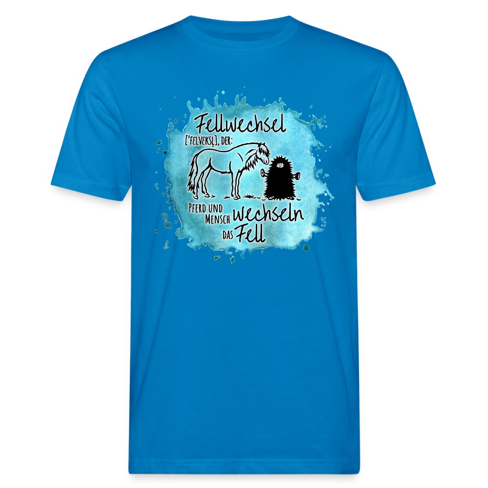 Definition „Fellwechsel" Aquarell-Stil - Männer Bio-T-Shirt - Pfauenblau