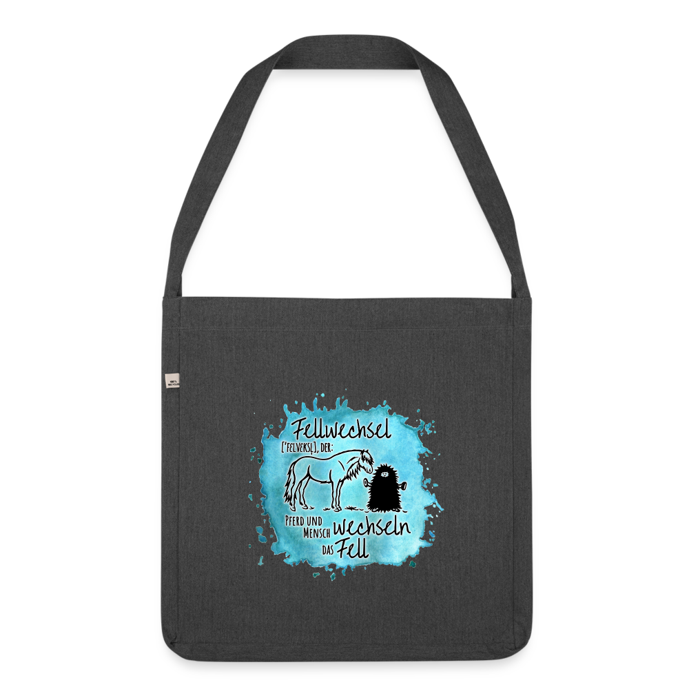 Definition „Fellwechsel" Aquarell-Stil - Schultertasche - Schwarz meliert
