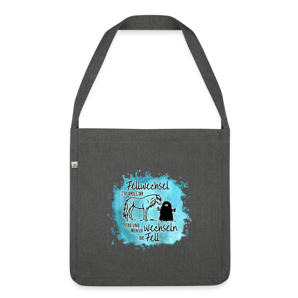 Definition „Fellwechsel" Aquarell-Stil - Schultertasche - Dunkelgrau meliert