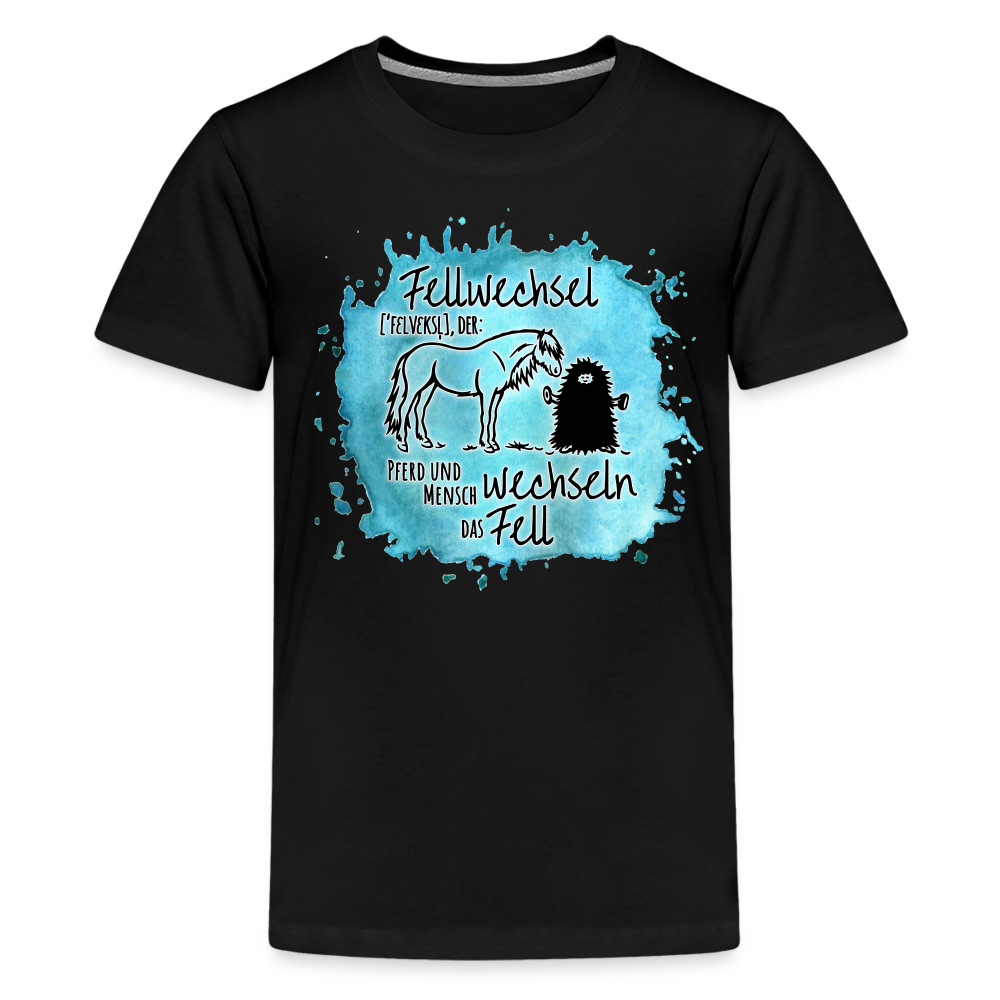 Definition „Fellwechsel" Aquarell-Stil - Teenager T-Shirt - Schwarz