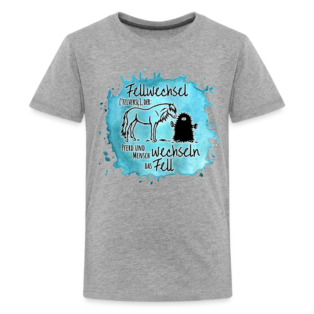 Definition „Fellwechsel" Aquarell-Stil - Teenager T-Shirt - Grau meliert