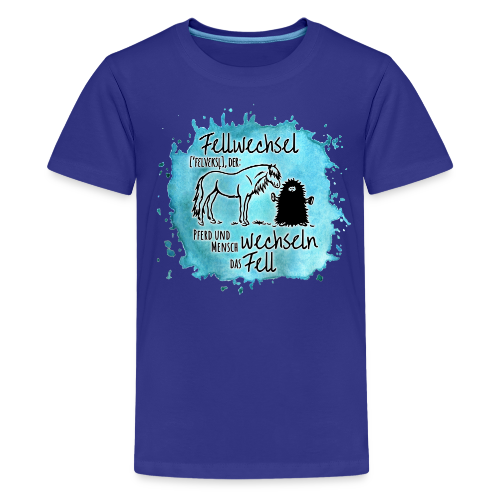 Definition „Fellwechsel" Aquarell-Stil - Teenager T-Shirt - Königsblau
