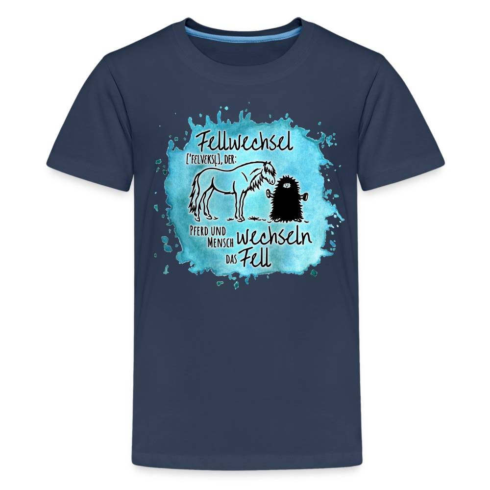 Definition „Fellwechsel" Aquarell-Stil - Teenager T-Shirt - Navy