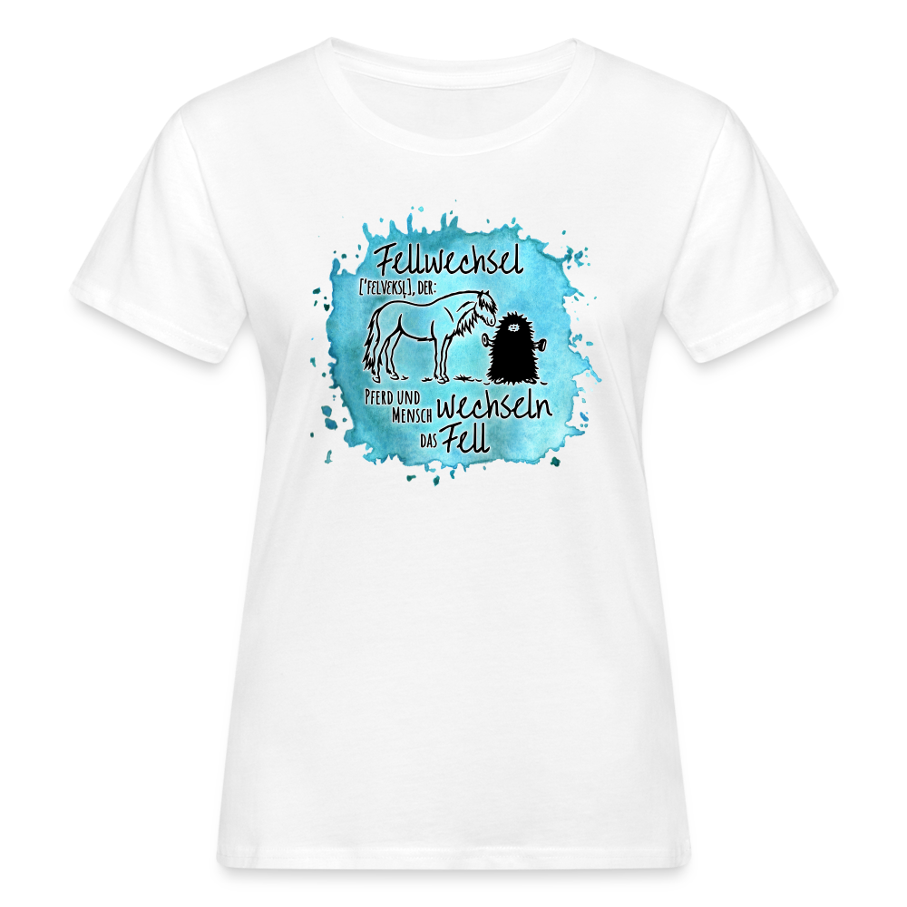 Definition „Fellwechsel" Aquarell-Stil - Frauen Bio-T-Shirt - weiß