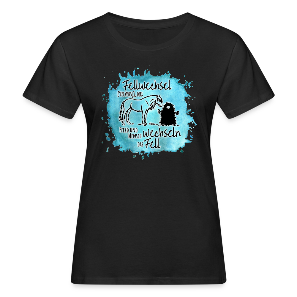 Definition „Fellwechsel" Aquarell-Stil - Frauen Bio-T-Shirt - Schwarz
