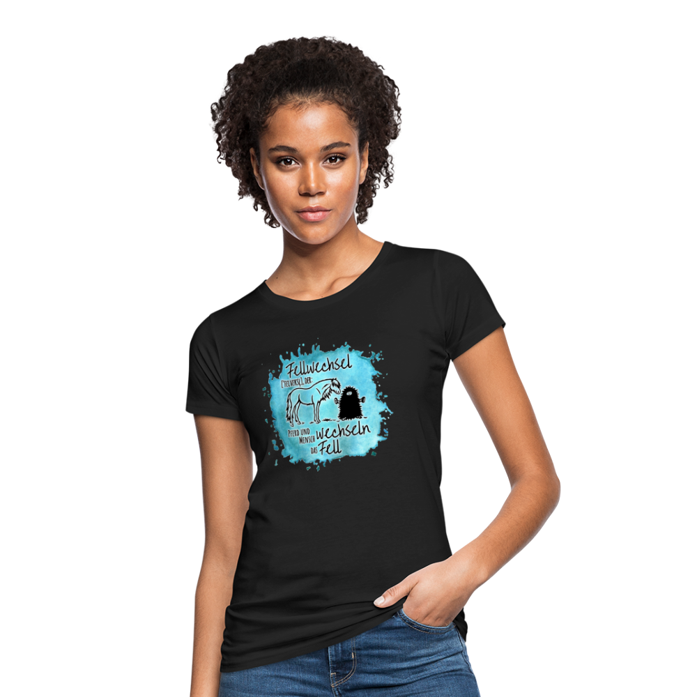 Definition „Fellwechsel" Aquarell-Stil - Frauen Bio-T-Shirt - Schwarz