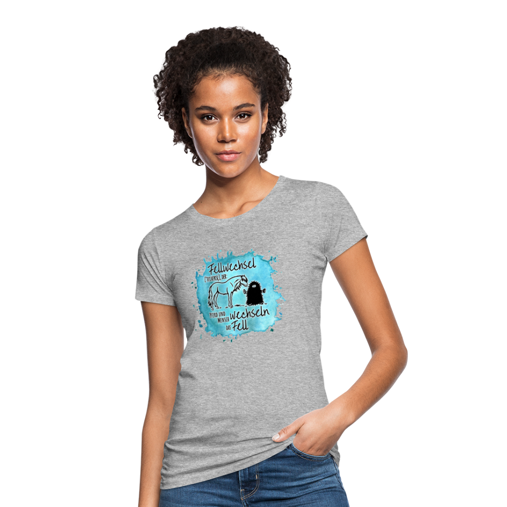 Definition „Fellwechsel" Aquarell-Stil - Frauen Bio-T-Shirt - Grau meliert