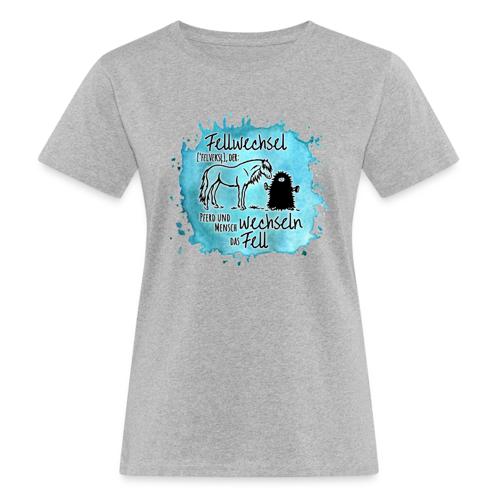 Definition „Fellwechsel" Aquarell-Stil - Frauen Bio-T-Shirt - Grau meliert