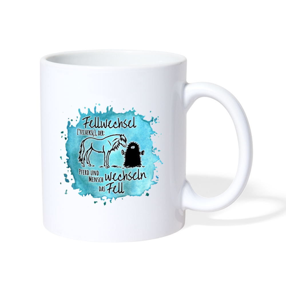 Definition „Fellwechsel" Aquarell-Stil - Tasse weiß - weiß