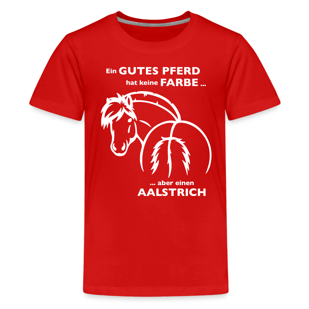 "Aalstrich" Grafik-Stil - Teenager T-Shirt - Rot
