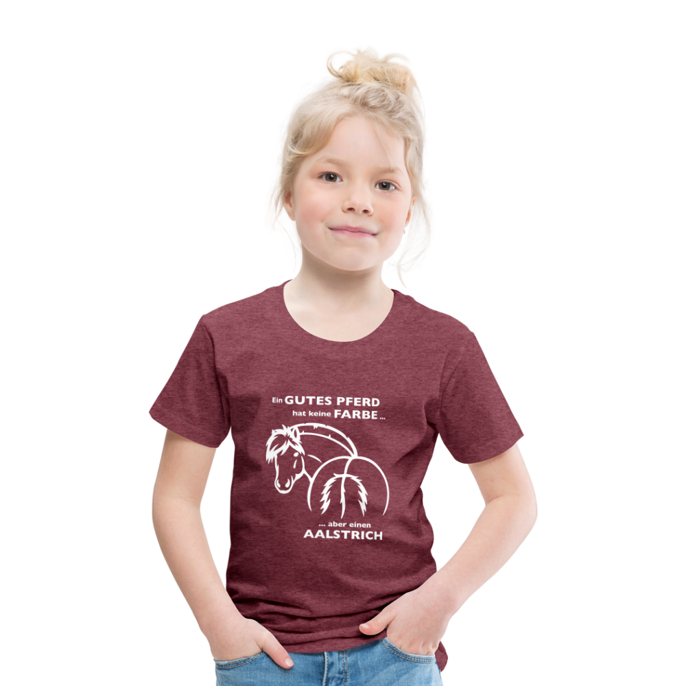 "Aalstrich" Grafik-Stil - Kinder T-Shirt - Bordeauxrot meliert