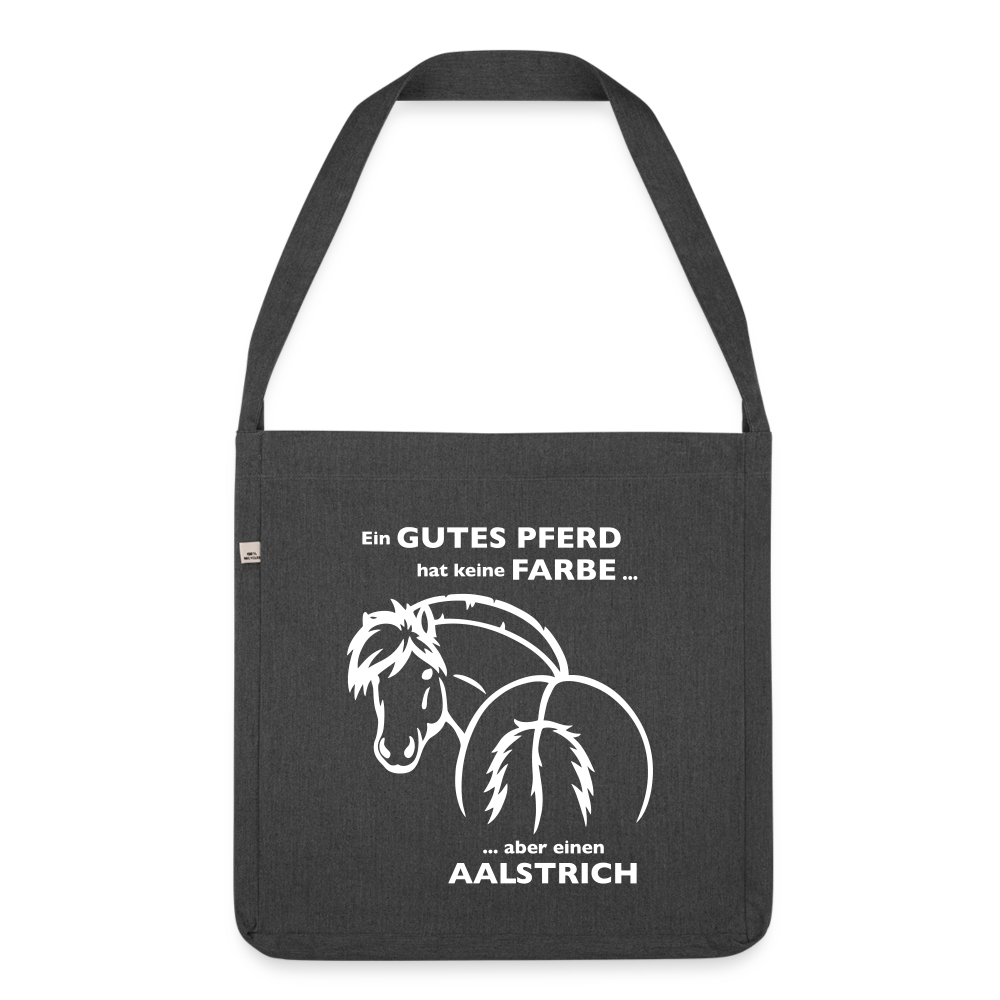 "Aalstrich" Grafik-Stil - Schultertasche - Schwarz meliert