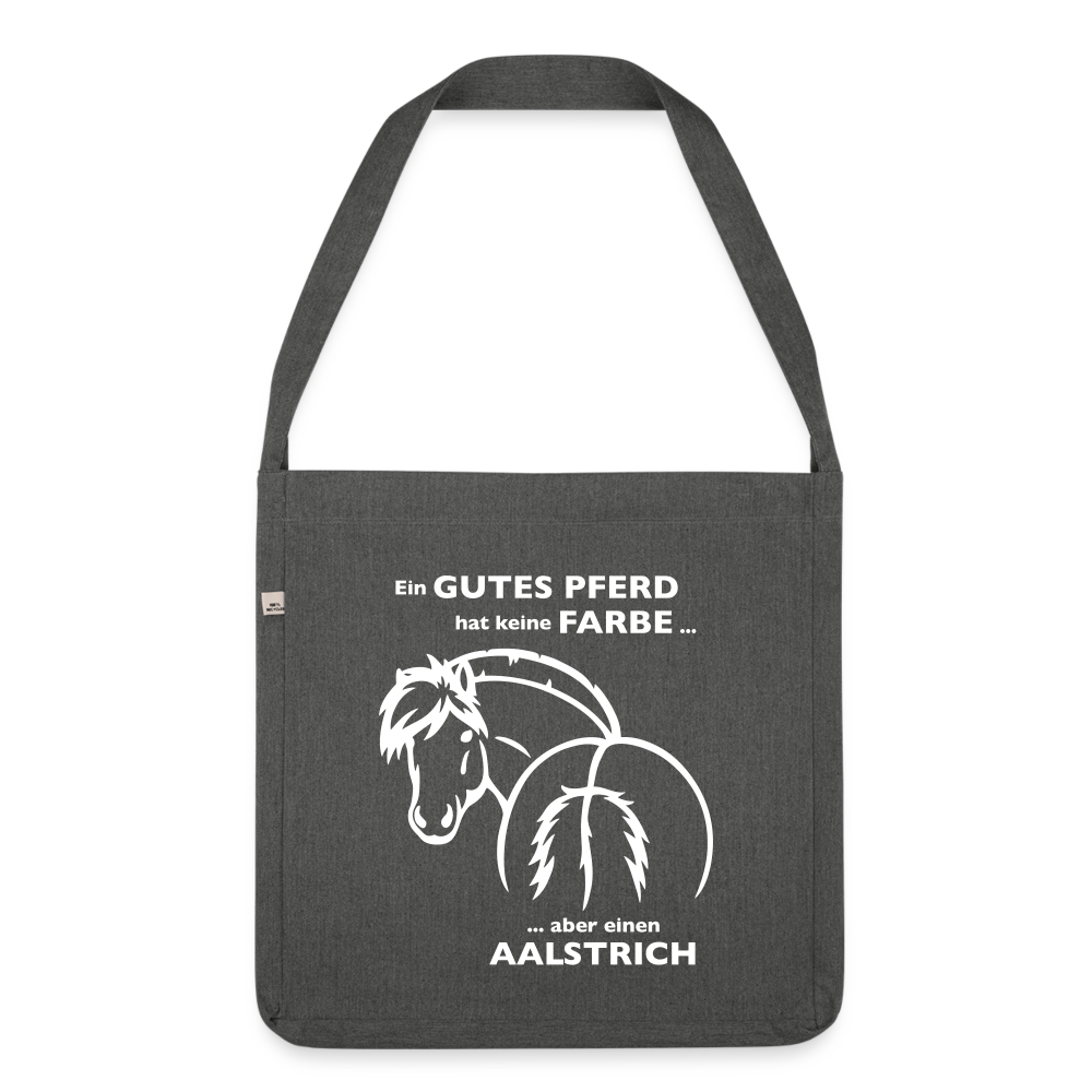 "Aalstrich" Grafik-Stil - Schultertasche - Dunkelgrau meliert
