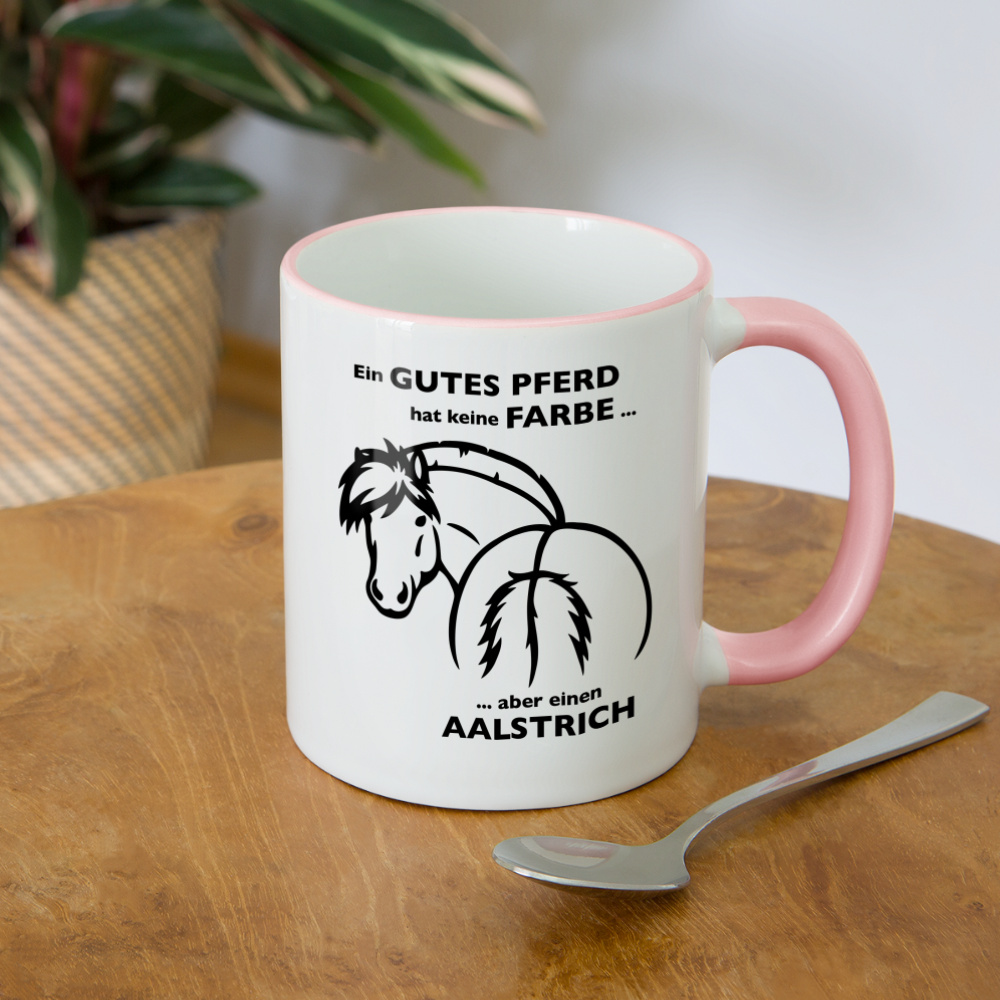 "Aalstrich" Grafik-Stil - Tasse zweifarbig - Weiß/Pink