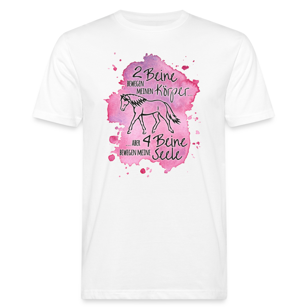 "4 Beine bewegen meine Seele" Aquarell-Stil - Männer Bio-T-Shirt - weiß