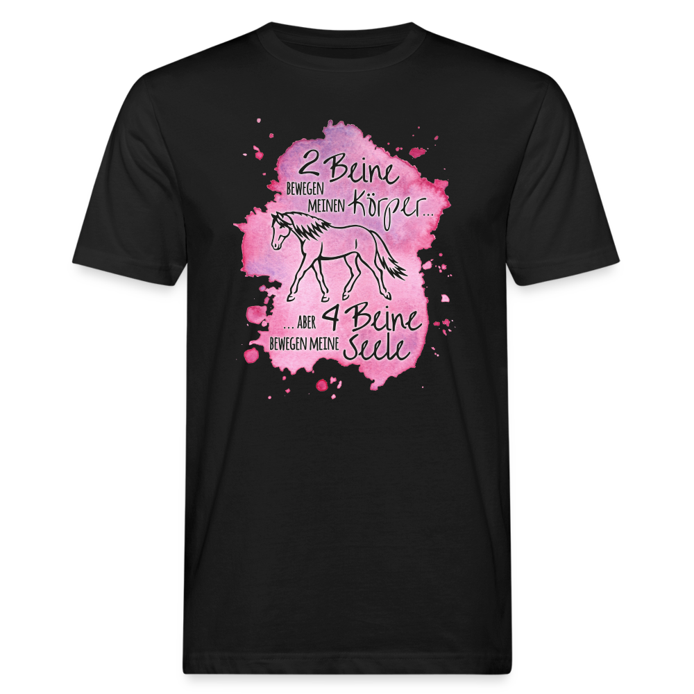 "4 Beine bewegen meine Seele" Aquarell-Stil - Männer Bio-T-Shirt - Schwarz