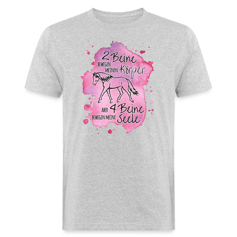 "4 Beine bewegen meine Seele" Aquarell-Stil - Männer Bio-T-Shirt - Grau meliert