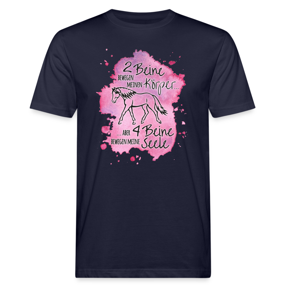 "4 Beine bewegen meine Seele" Aquarell-Stil - Männer Bio-T-Shirt - Navy
