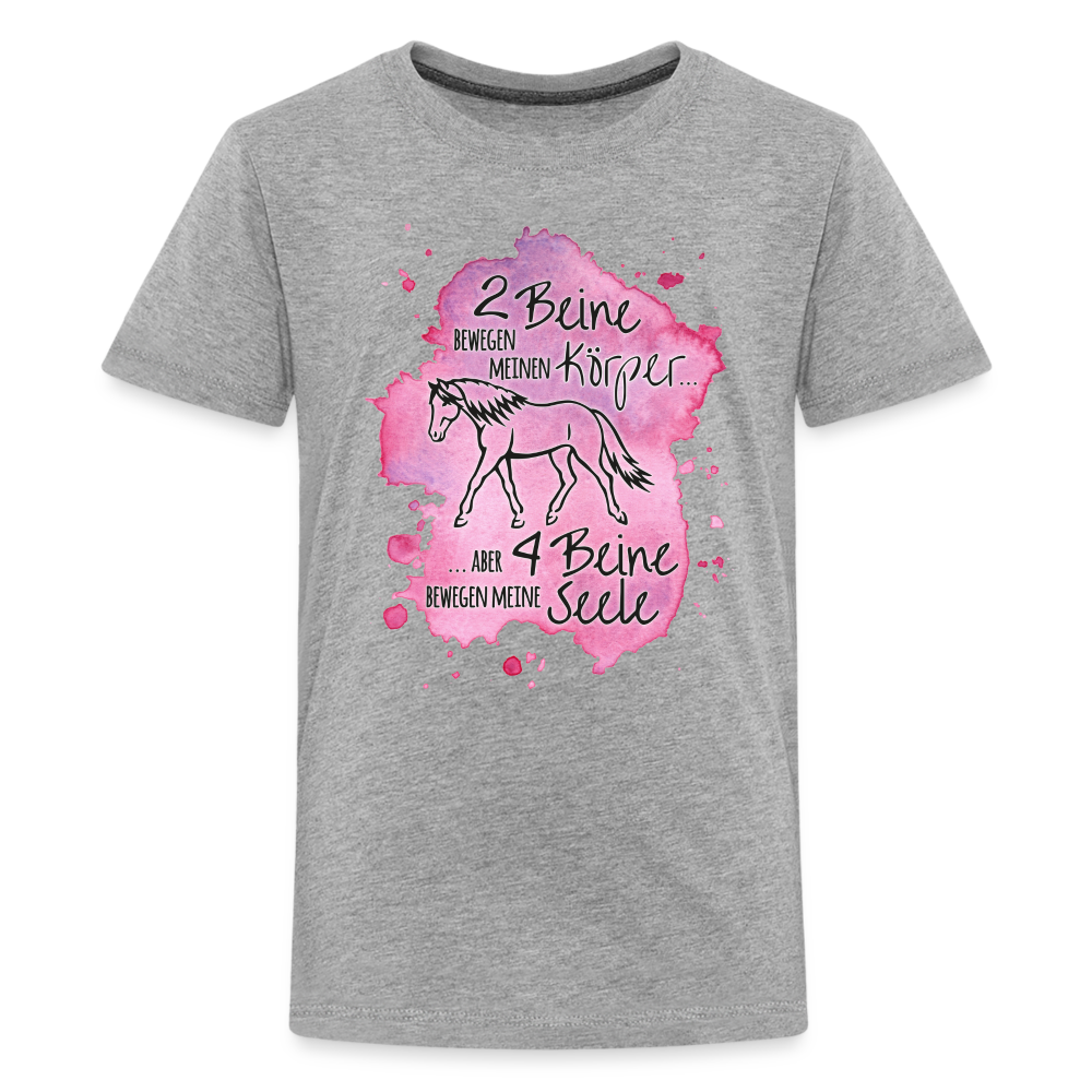 "4 Beine bewegen meine Seele" Aquarell-Stil - Teenager T-Shirt - Grau meliert