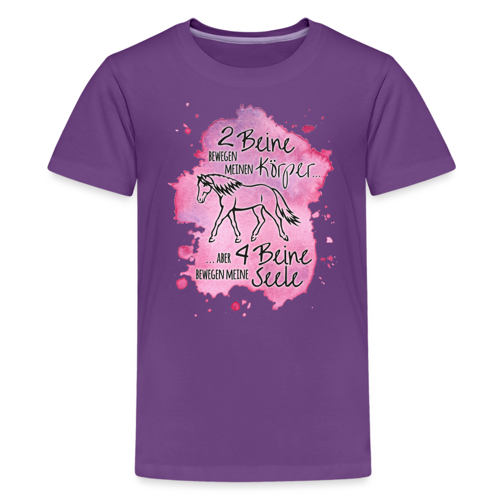 "4 Beine bewegen meine Seele" Aquarell-Stil - Teenager T-Shirt - Lila