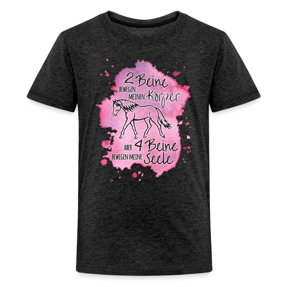 "4 Beine bewegen meine Seele" Aquarell-Stil - Teenager T-Shirt - Anthrazit