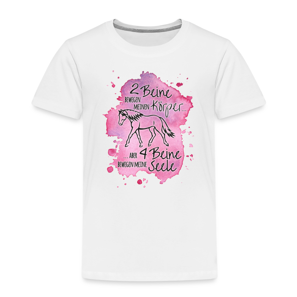 "4 Beine bewegen meine Seele" Aquarell-Stil - Kinder T-Shirt - weiß