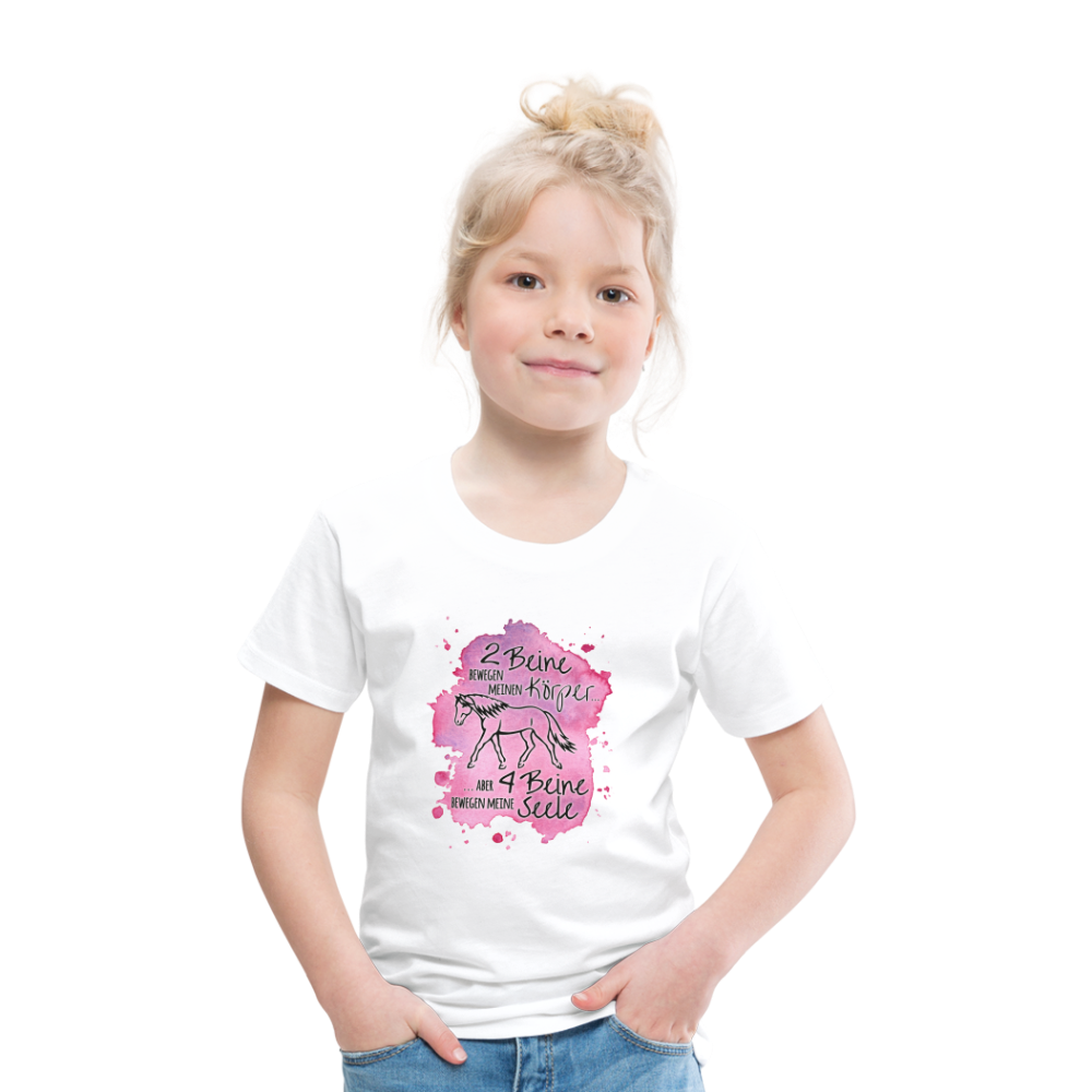 "4 Beine bewegen meine Seele" Aquarell-Stil - Kinder T-Shirt - weiß