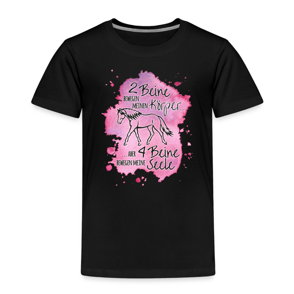 "4 Beine bewegen meine Seele" Aquarell-Stil - Kinder T-Shirt - Schwarz