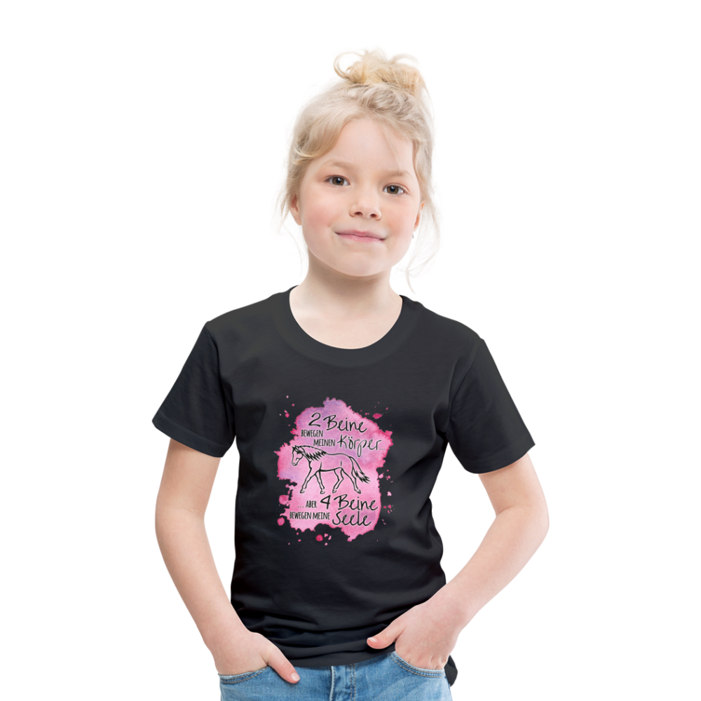 "4 Beine bewegen meine Seele" Aquarell-Stil - Kinder T-Shirt - Schwarz