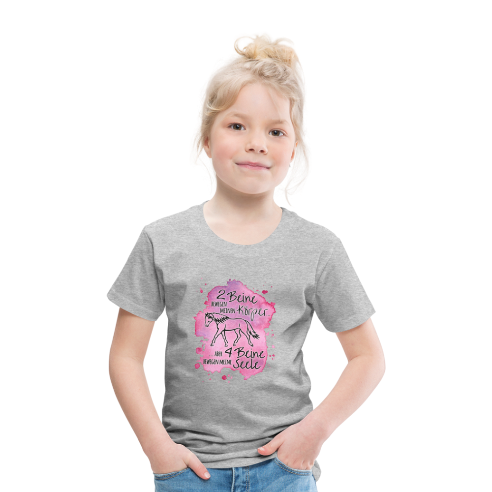 "4 Beine bewegen meine Seele" Aquarell-Stil - Kinder T-Shirt - Grau meliert