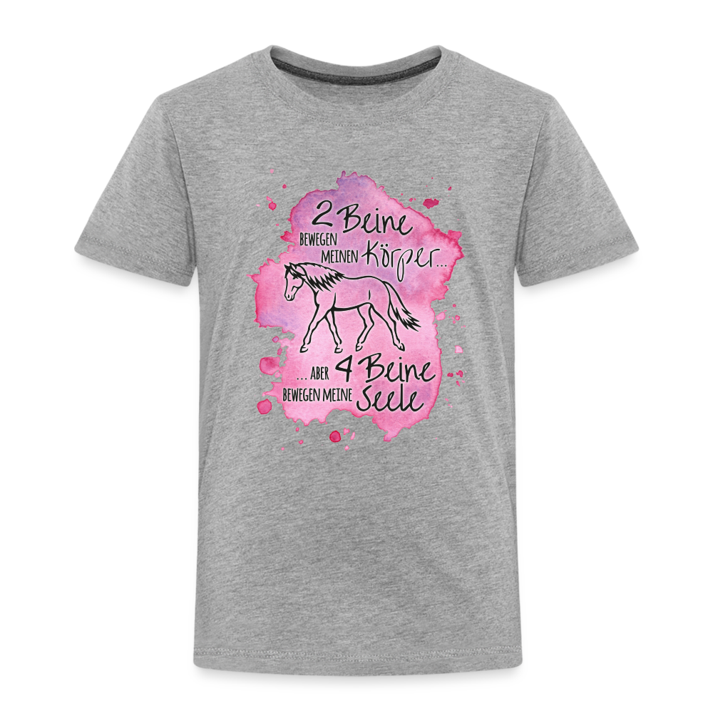 "4 Beine bewegen meine Seele" Aquarell-Stil - Kinder T-Shirt - Grau meliert