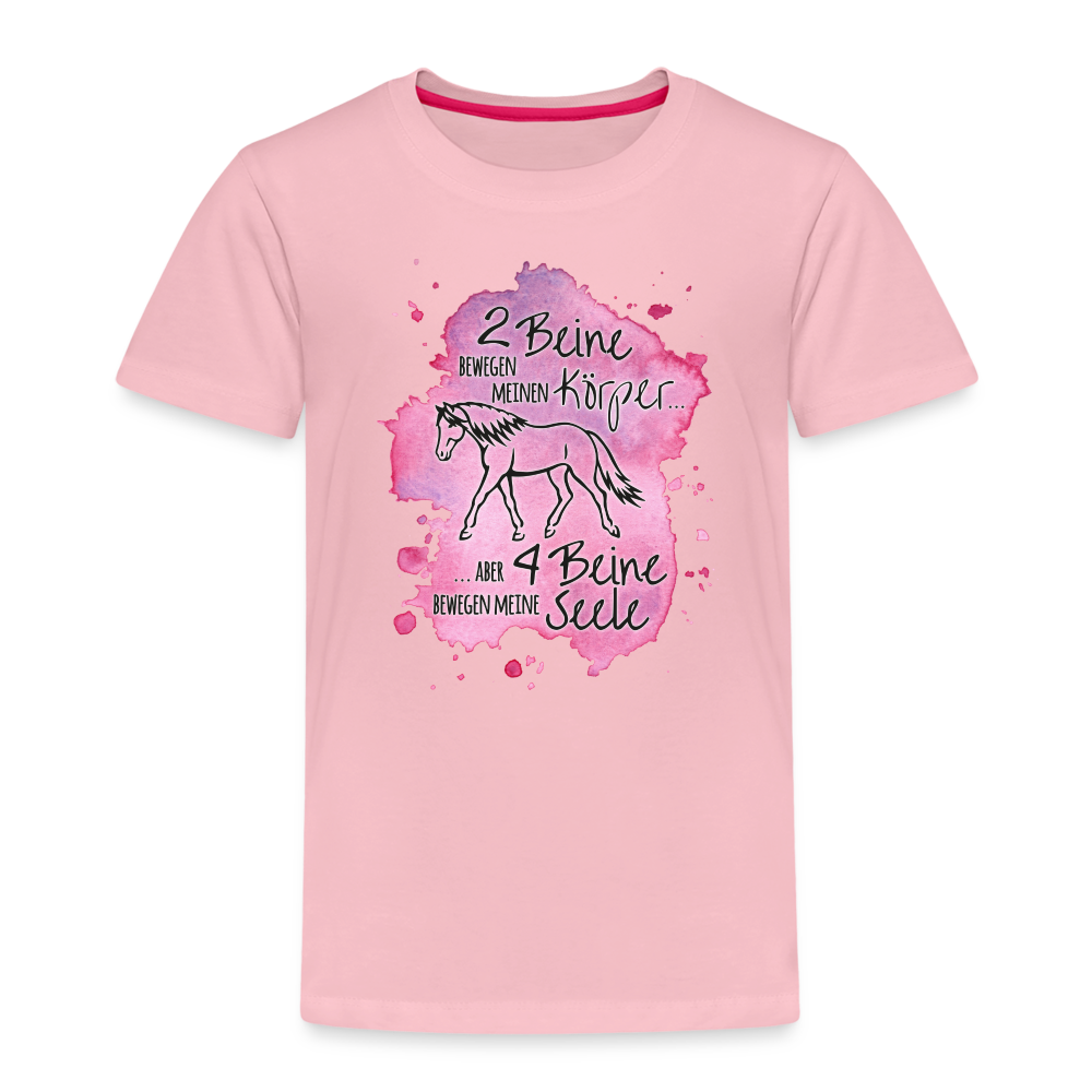 "4 Beine bewegen meine Seele" Aquarell-Stil - Kinder T-Shirt - Hellrosa