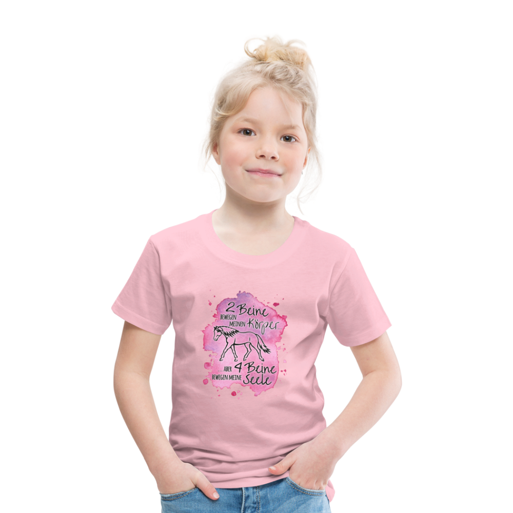 "4 Beine bewegen meine Seele" Aquarell-Stil - Kinder T-Shirt - Hellrosa