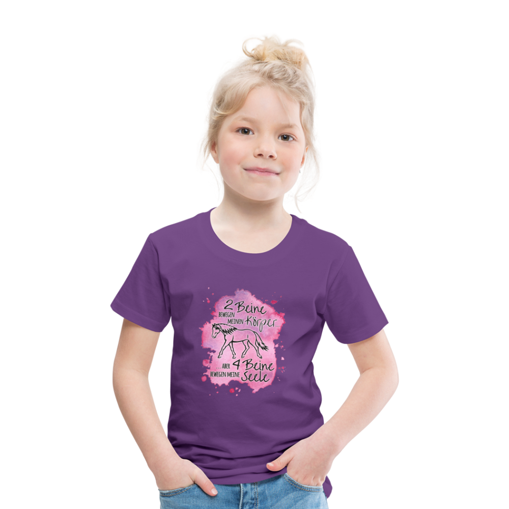 "4 Beine bewegen meine Seele" Aquarell-Stil - Kinder T-Shirt - Lila