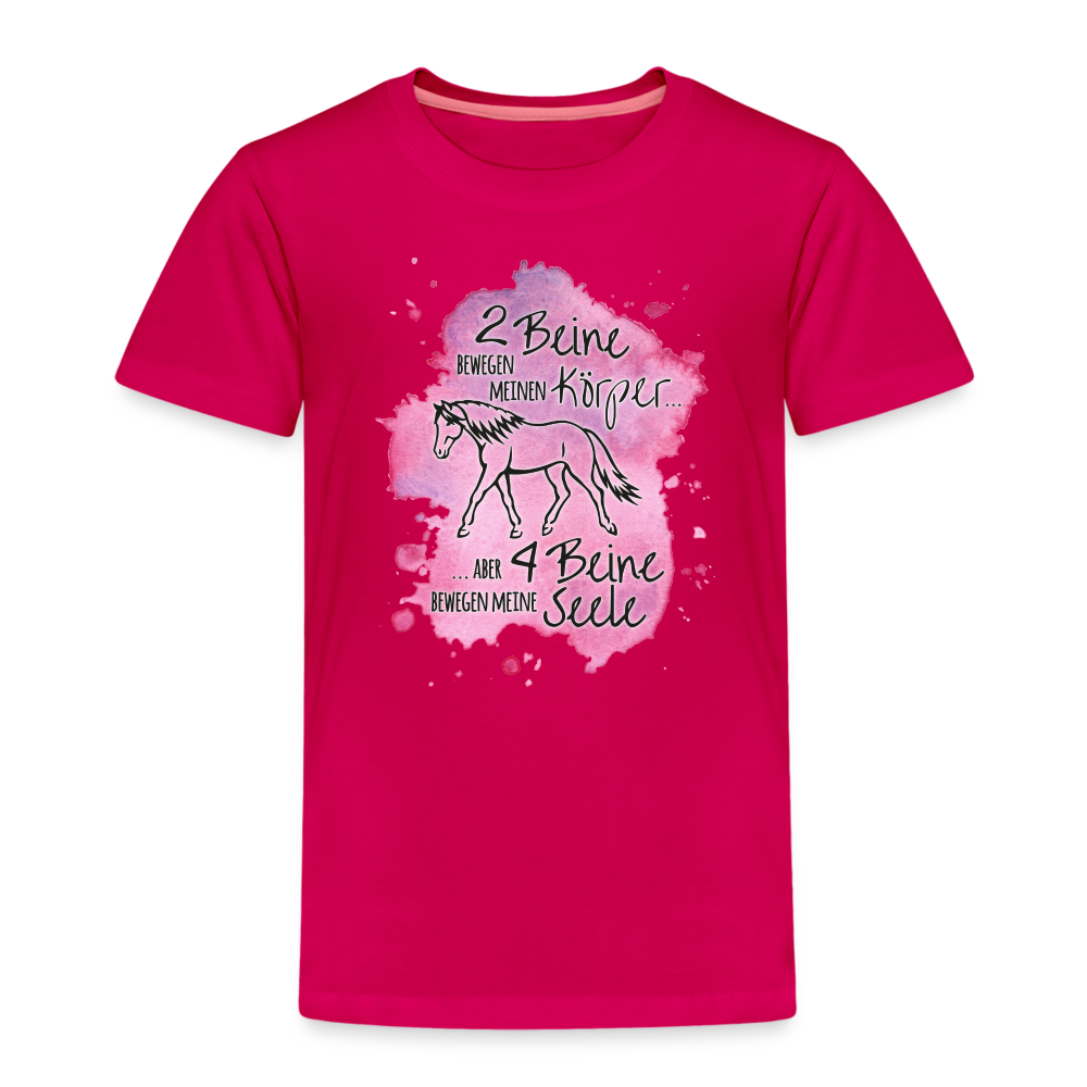 "4 Beine bewegen meine Seele" Aquarell-Stil - Kinder T-Shirt - dunkles Pink